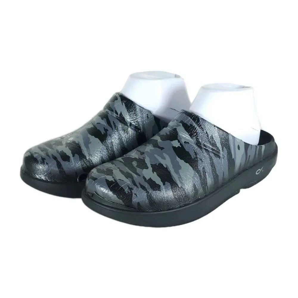 OOFOS Women’s OOcloog Recovery US8 Black Gray Limited Edition Comfort Clogs